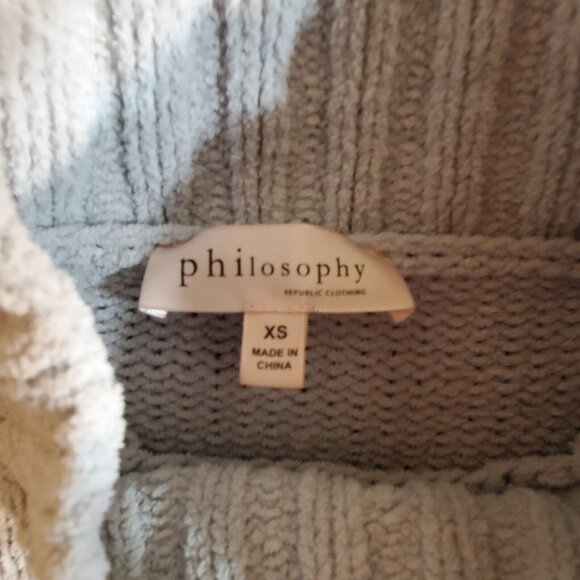 Philosophy Republic Clothing Women's Knit Pullover Sweater Mock Neck Sz XS Blue - Picture 7 of 10